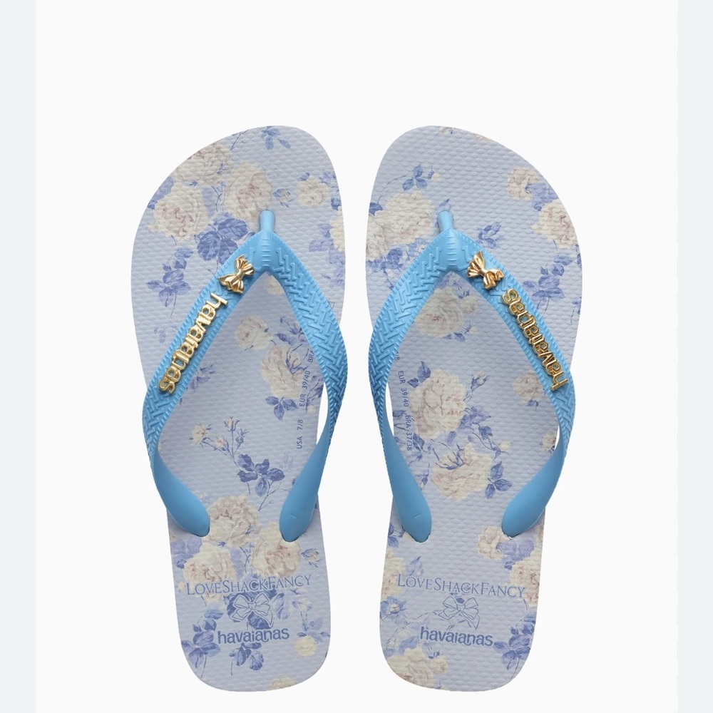 LoveShackFancy x Havaianas Flip Flops UNOPENED in Whisper Blue//Size 9/10